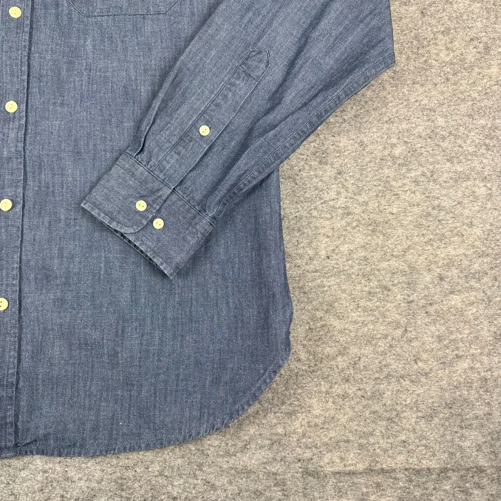 Banana Republic Slim Fit Indigo Chambray Shirt Button Up Blue Mens Large L